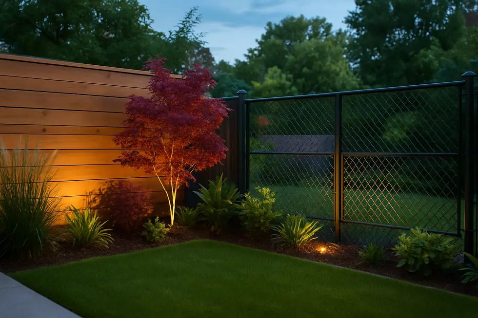 Illustration of urban fences conforming to recent height regulations amidst city surroundings.